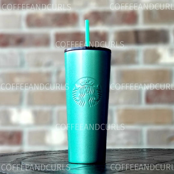 Starbucks Blue Green Pearl Shimmer Ombre Stainless Steel Tumbler 24oz Ve… - Picture 2 of 12
